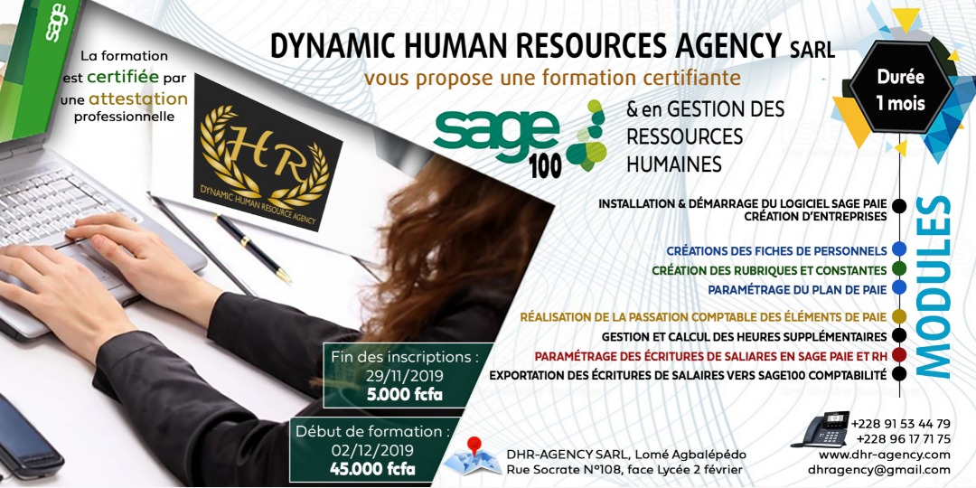 DHR-A organise une formation certifiante en SAGE 100 & en GRH